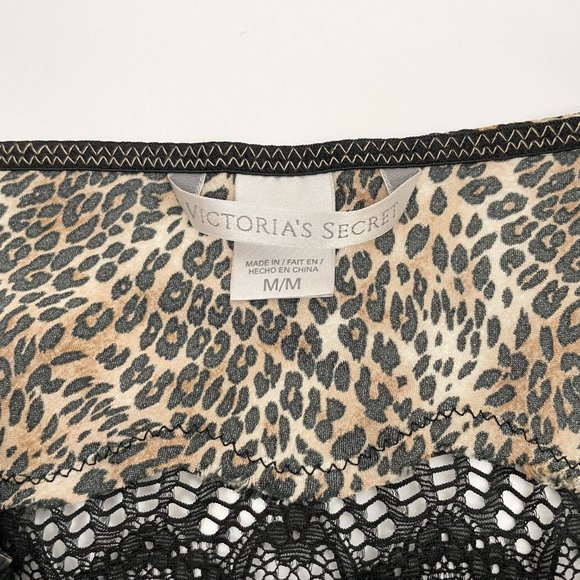 Victoria Secret Leopard Black Lace Satin Chemise Slip Dress - Picture 4 of 4